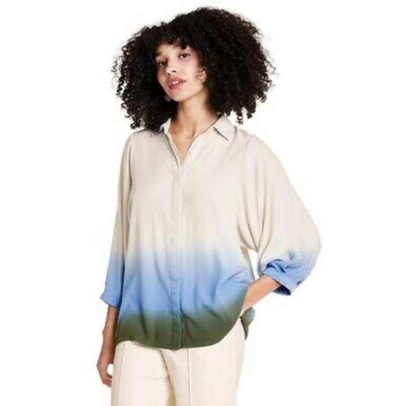 Rachel Comey x Target Dip Dye Ombre 3/4 Balloon Sleeve Blouse - Picture 1 of 11